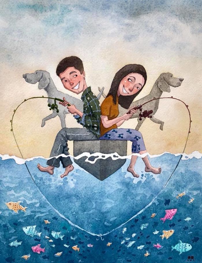 I Created A Watercolor Illustration For My Family's Baby Announcement, And Years Later Custom Illustrations Are My Business
