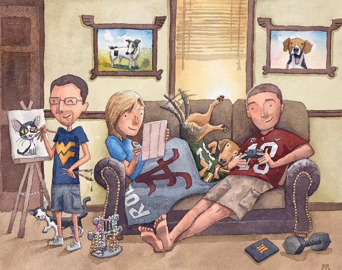 I Created A Watercolor Illustration For My Family's Baby Announcement, And Years Later Custom Illustrations Are My Business