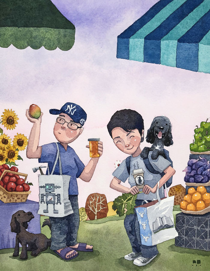 I Created A Watercolor Illustration For My Family's Baby Announcement, And Years Later Custom Illustrations Are My Business
