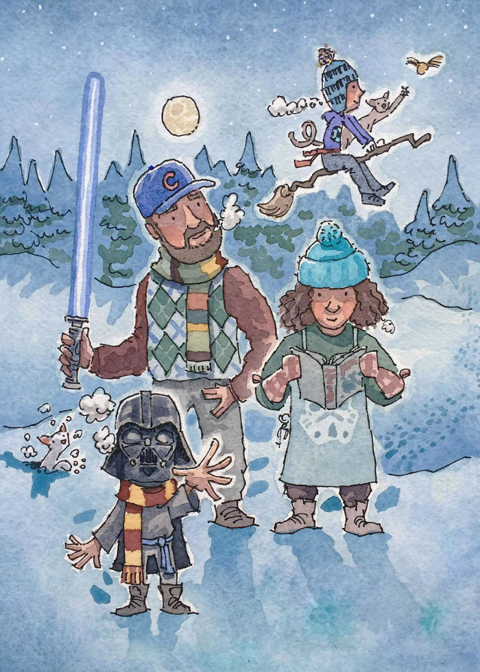 I Created A Watercolor Illustration For My Family's Baby Announcement, And Years Later Custom Illustrations Are My Business