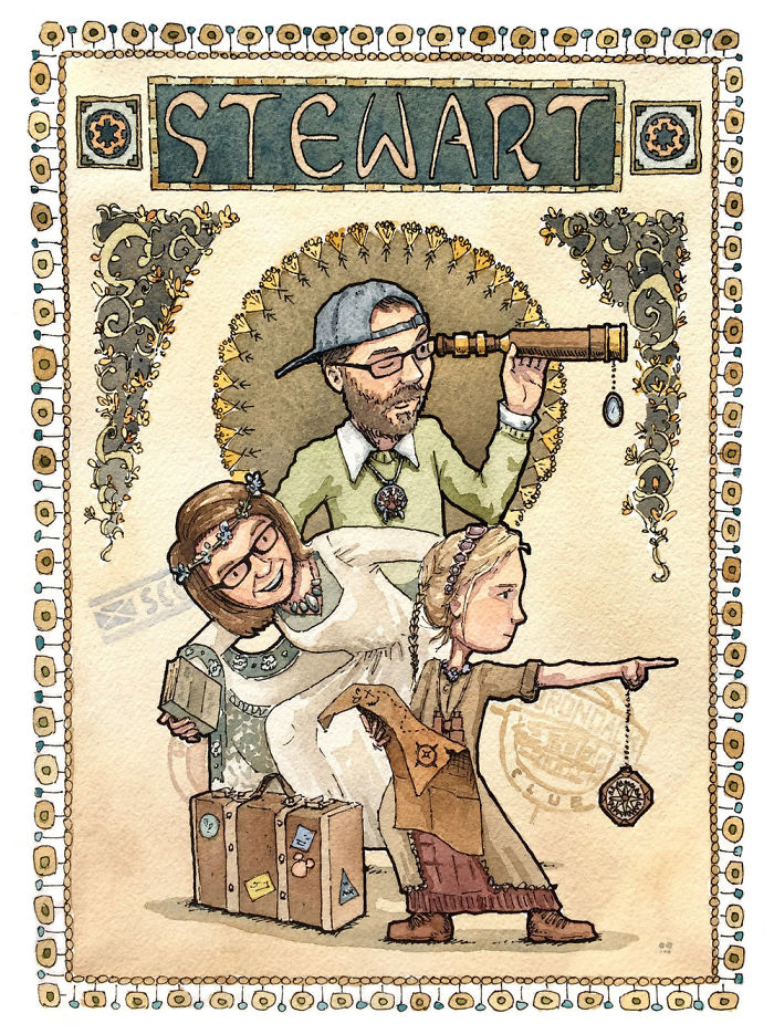 I Created A Watercolor Illustration For My Family's Baby Announcement, And Years Later Custom Illustrations Are My Business