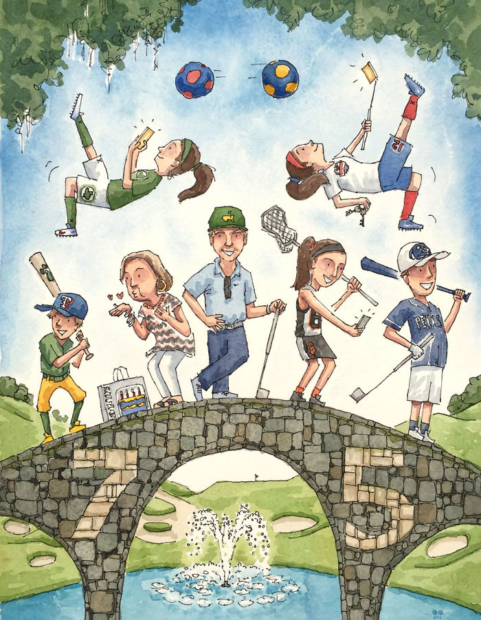 I Created A Watercolor Illustration For My Family's Baby Announcement, And Years Later Custom Illustrations Are My Business