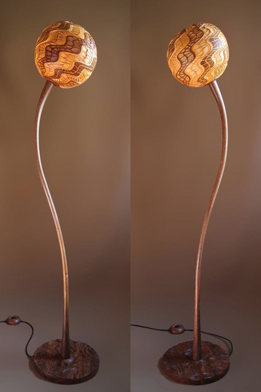 I Carved A Unique Lamp Out Of An African Fruit I Carved A Unique Lamp Out Of An African Fruit