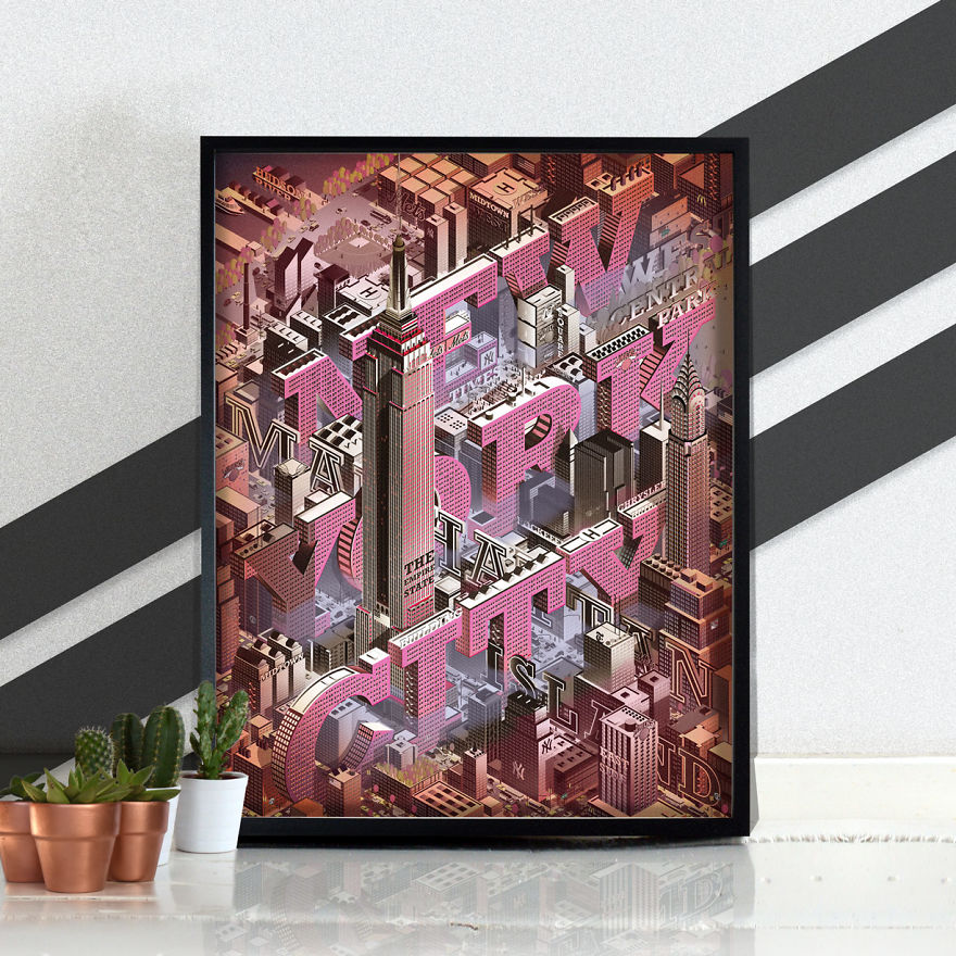 Detailed New York City Poster, It Took Months To Draw All The Parts.