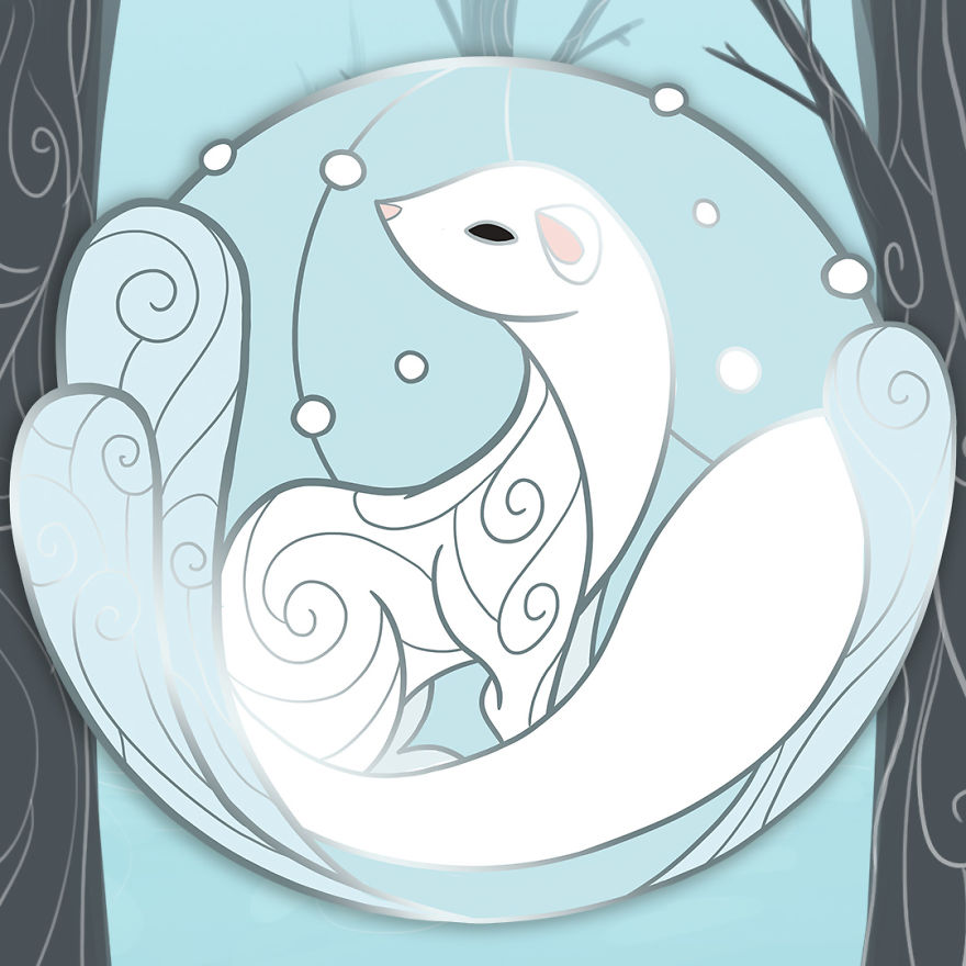 I Designed A Jewelry Collection Of Forest Animals In Surreal Winter Landscapes