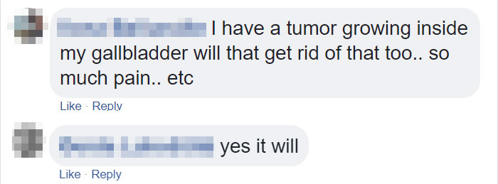 Internet User Waiting For Tumor Surgery Gets Advice From Alternative Medicine Advocate, But Someone Shuts It Down