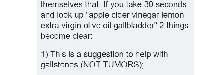 Internet User Waiting For Tumor Surgery Gets Advice From Alternative Medicine Advocate, But Someone Shuts It Down