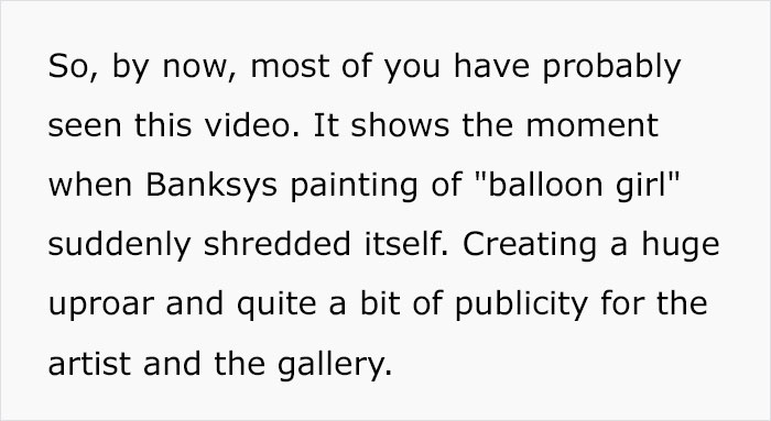 Guy Notices That Something Doesn’t Add Up In Banksy Shredding, Explains Why It Was FAKE Guy Notices That Something Doesn’t Add Up In Banksy Shredding, Explains Why It Was FAKE