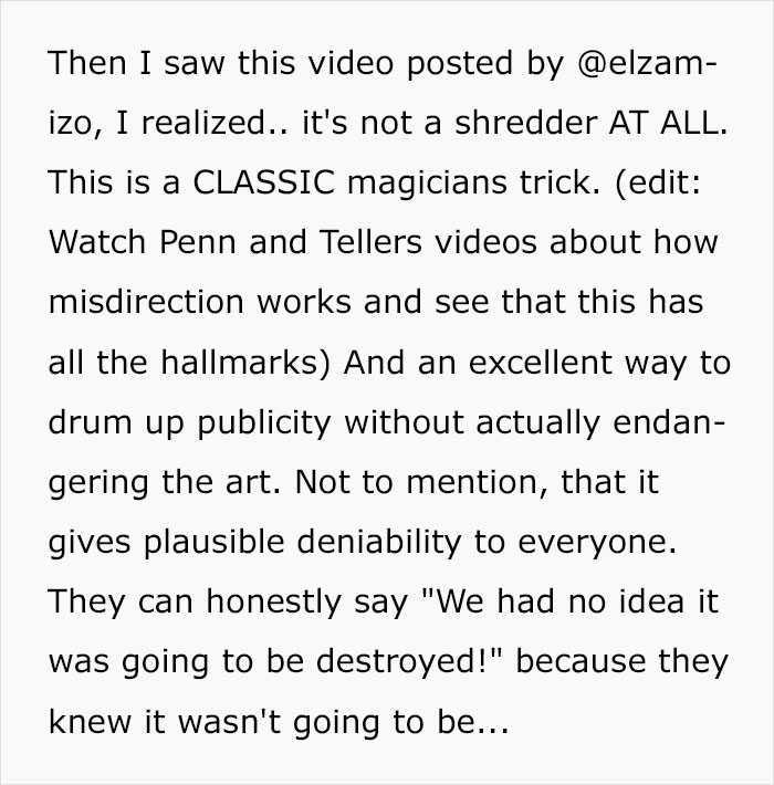 Guy Notices That Something Doesn&rsquo;t Add Up In Banksy Shredding, Explains Why It Was FAKE