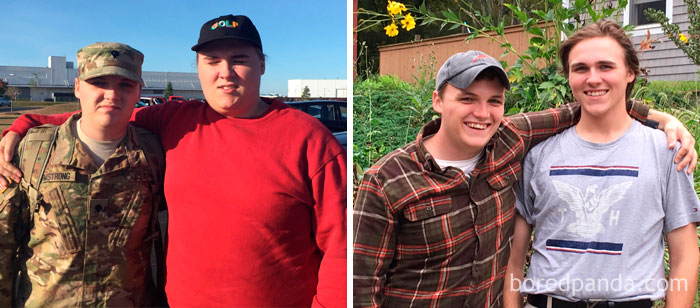 My Weight Loss From When My Brother Left For His Deployment And When He Returned. He Had No Idea About The Diet I Was Doing And Was Pretty Surprised To See Me