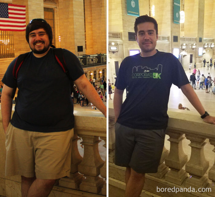 Grand Central Station New York, 2 Years And 130 Lbs Apart