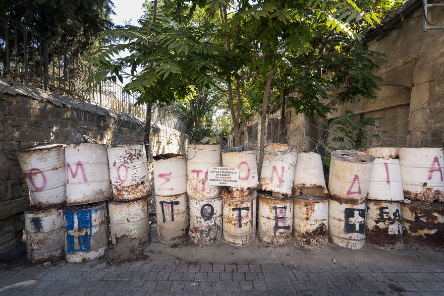 Road Block Found In The Centre Of Nicosia