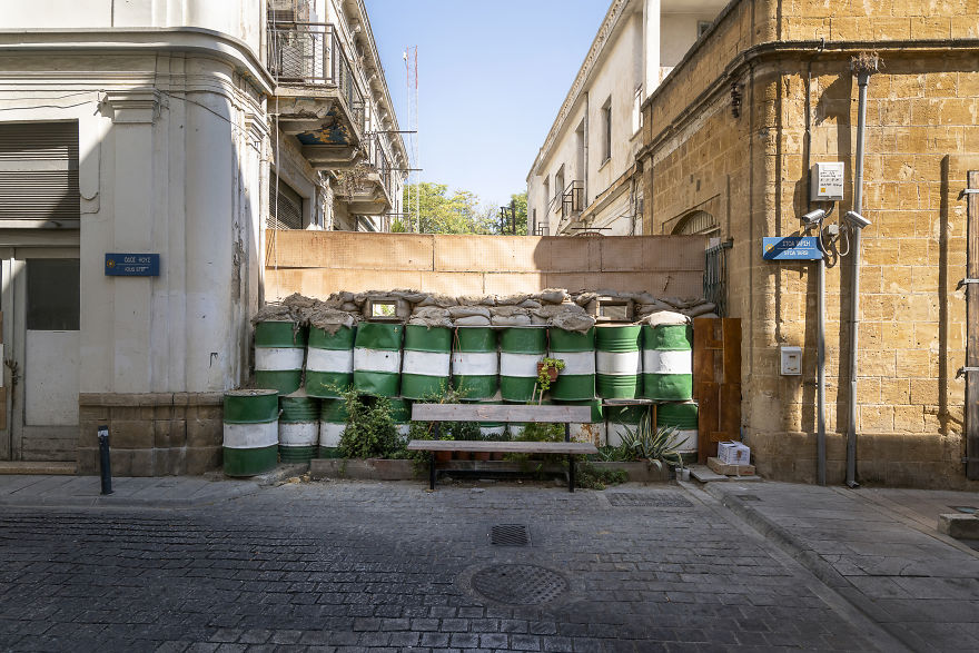 Road Block Found In The Centre Of Nicosia
