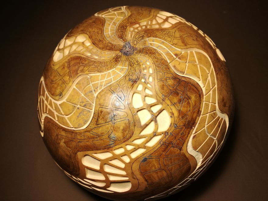 I Carved A Unique Lamp Out Of An African Fruit I Carved A Unique Lamp Out Of An African Fruit