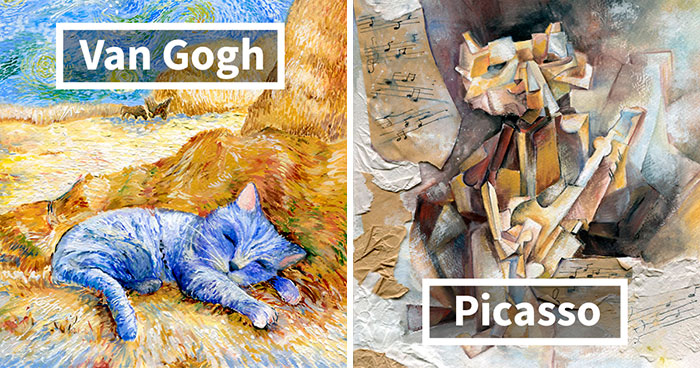 I Challenged Myself To Paint 12 Cats In Different Art Styles