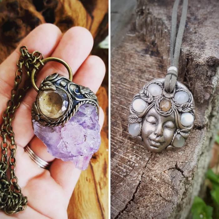Clay Artist Turns Healing Crystals And Clay Into Stunning Pieces Of Wearable Artwork
