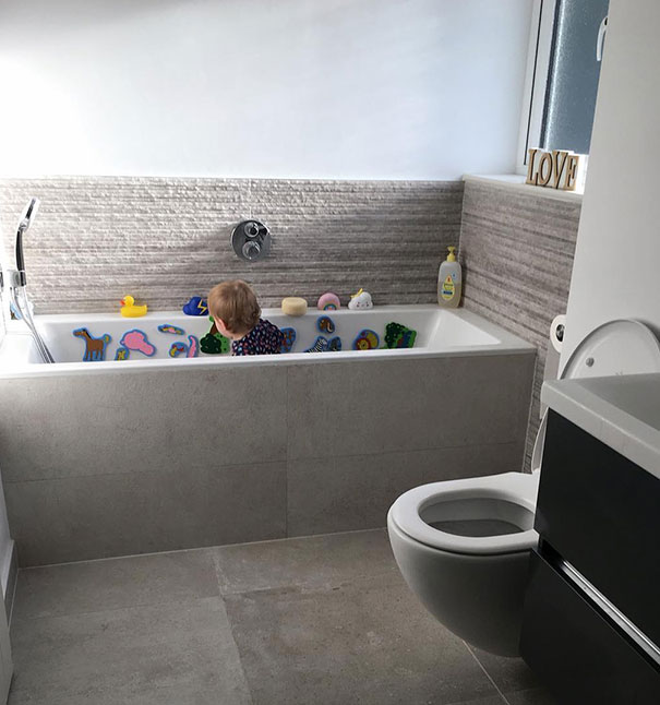 Does Anyone Else Use The Bathtub (Minus Water) As A Play Pen When Having A Shower? 