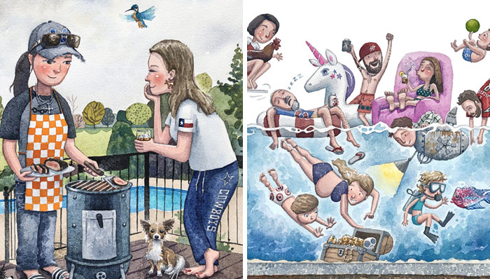 I Customize Quirky Watercolor Illustrations Based On My Clients’ Life