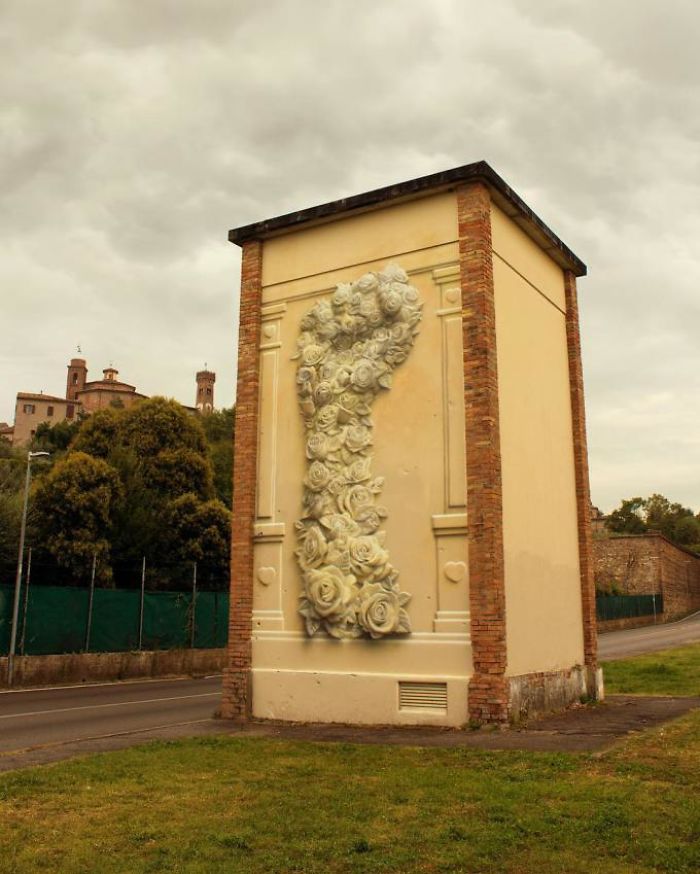 Artist Creates 'Huge' Flower Fist With Just Spray Paint