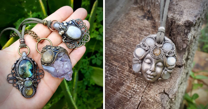 Clay Artist Turns Healing Crystals And Clay Into Stunning Pieces Of Wearable Artwork