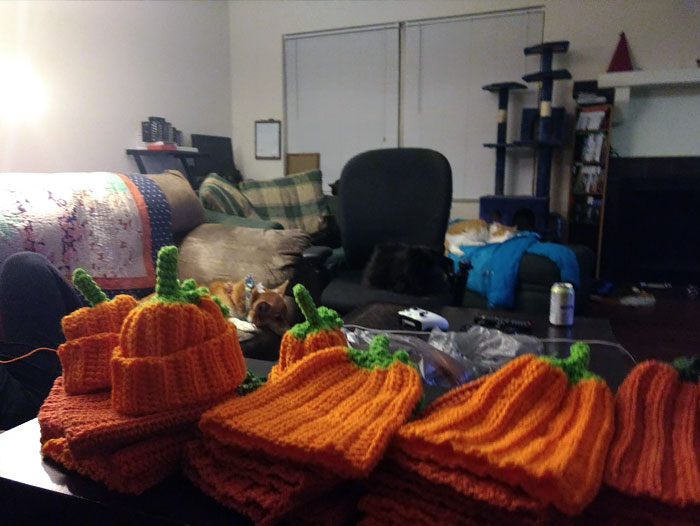 My Girlfriend Is A Maternity Nurse Who Has Spent All Her Free Time The Last 60ish Days Making Halloween Hats For Their Newborns. Parents Are Loving Them