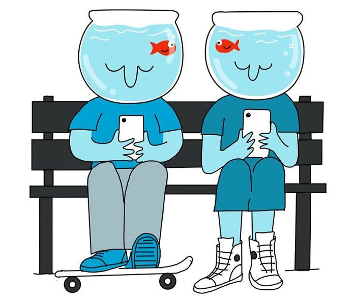 I Illustrate The Human Need For Connection With Original ‘Fishbowl Head’ Characters