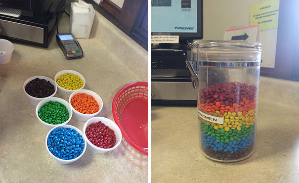 When You're Bored At Work And The M&M's Aren't Color Coordinated