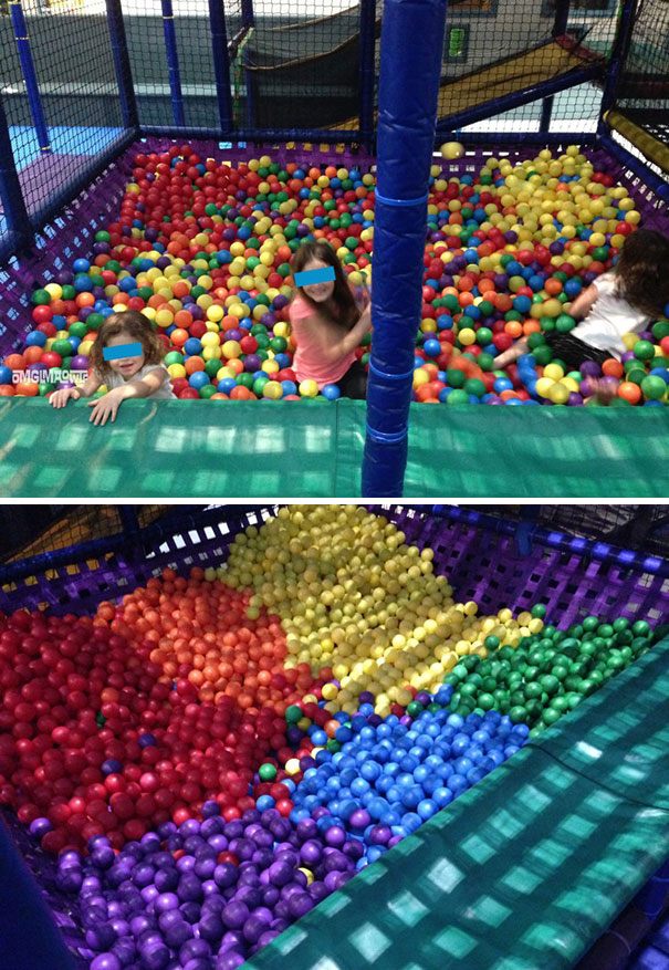 Bored Kids Organized A Ball Pit By Color