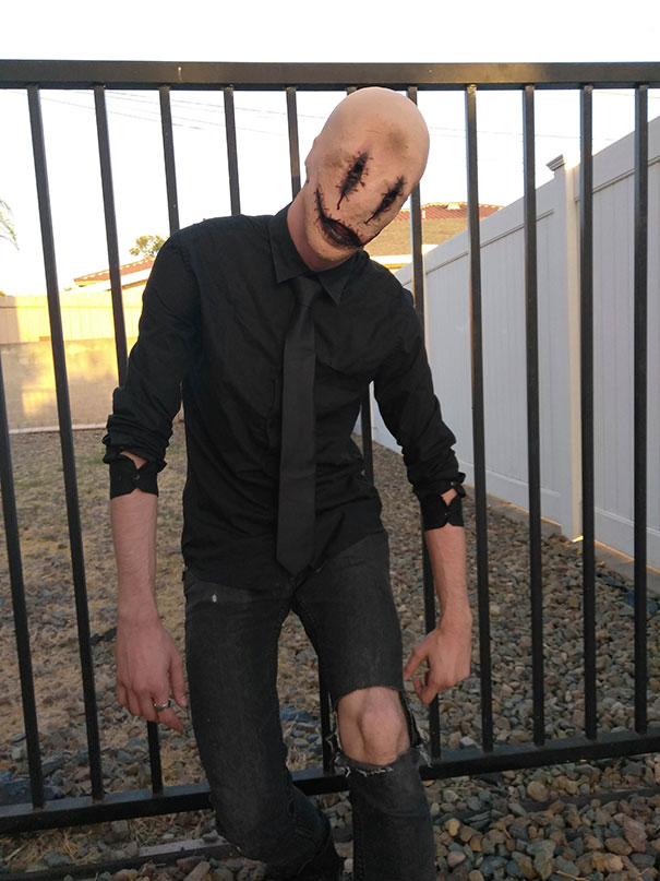 Full Face Smiley Makeup With Liquid Latex By My Fiance