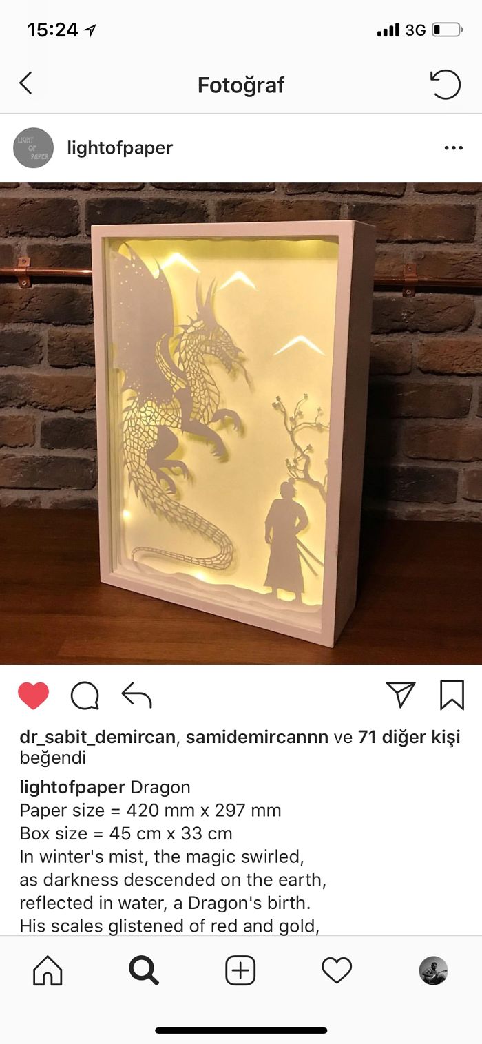 Handmade Papercut Lightboxes