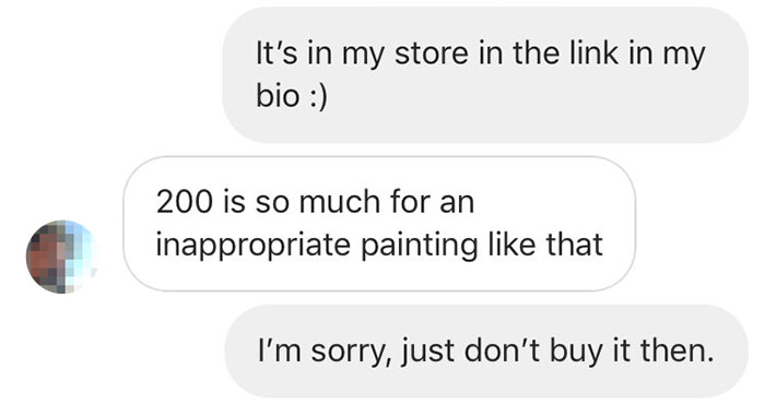 A Client Tried To Lowball This Artist Who Made An 'Inappropriate Painting', So He Shared His Messages Online