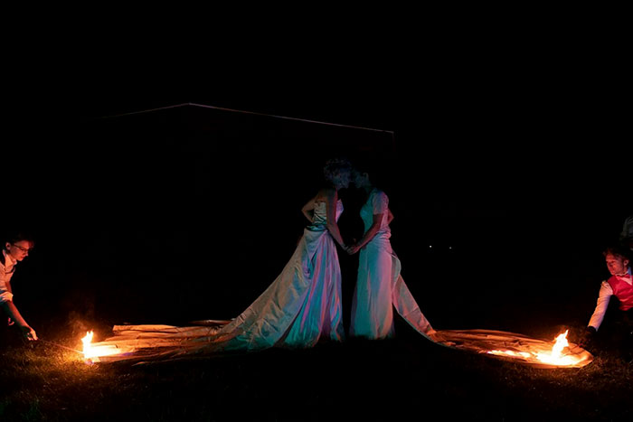 Brides Surprise Their Guests By Setting Their Wedding Dresses On Fire And Then Posing For Some Hot Pics
