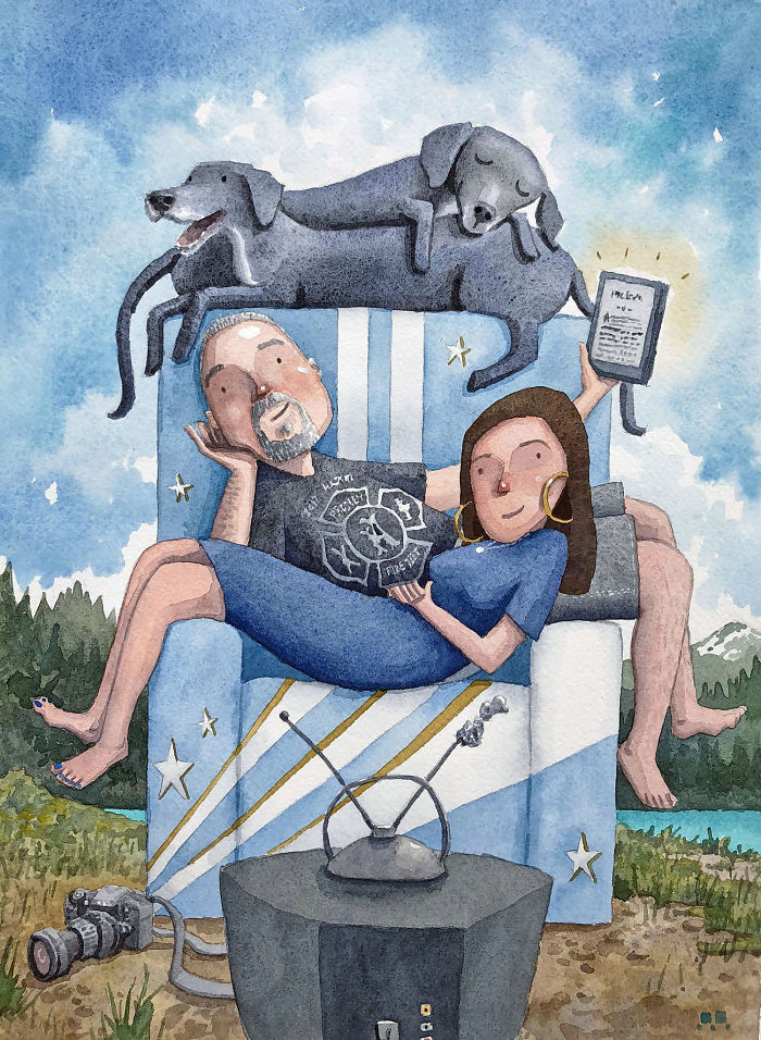 I Created A Watercolor Illustration For My Family's Baby Announcement, And Years Later Custom Illustrations Are My Business
