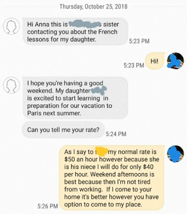Entitled Mom Bullies Tutor To Teach Daughter French For $5/h, Shows Her True Colors When She Hears The Answer Entitled Mom Bullies Tutor To Teach Daughter French For $5/h, Shows Her True Colors When She Hears The Answer