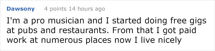 Restaurant Asks Musicians To Perform For Free, And This Musician's Epic Reply Goes Viral Restaurant Asks Musicians To Perform For Free, And This Musician's Epic Reply Goes Viral