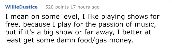 Restaurant Asks Musicians To Perform For Free, And This Musician's Epic Reply Goes Viral Restaurant Asks Musicians To Perform For Free, And This Musician's Epic Reply Goes Viral