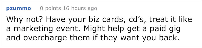 Restaurant Asks Musicians To Perform For Free, And This Musician's Epic Reply Goes Viral Restaurant Asks Musicians To Perform For Free, And This Musician's Epic Reply Goes Viral
