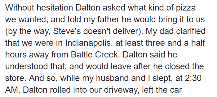 This 18-year-old Drove 3.5 Hours At Night To Deliver A Pizza For A Terminally Ill Man And It's Heartwarming