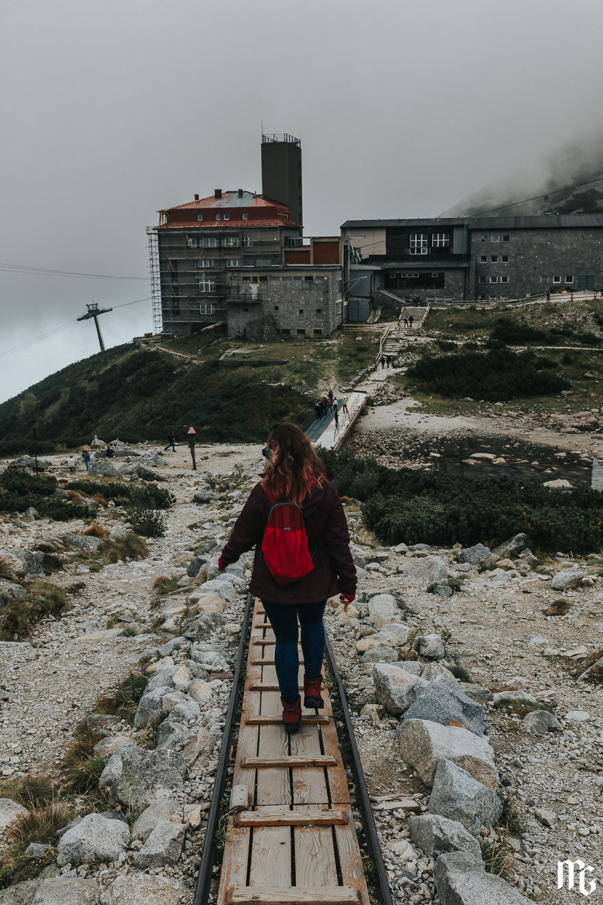 On Trail To Mountain Railway Station On Skalne Pleso