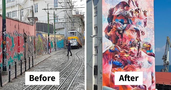 Lisbon’s Government Allowed Street Artists To Paint Graffiti On The City Walls And I Captured The Glorious Change In Scenery