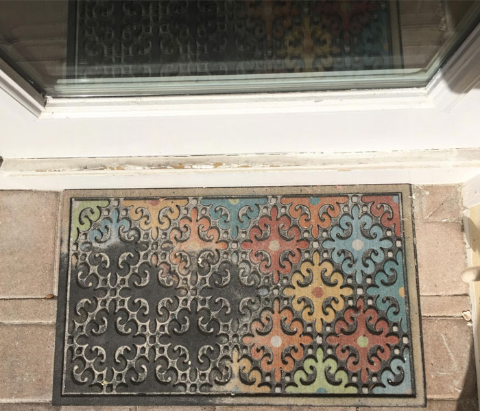 This Mat Shows The First Step People Tend To Take As They Leave The Building