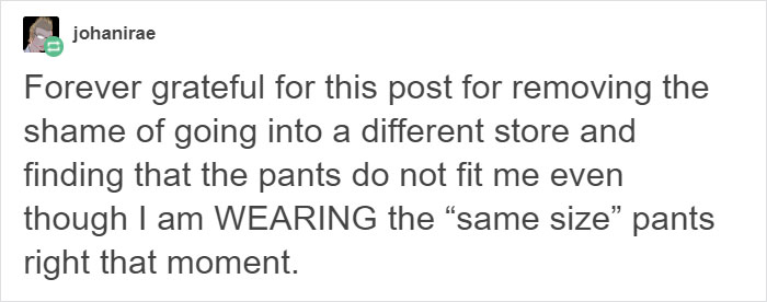 Woman Posts Pics Of Her Wearing Different Pant Sizes To Show What's Wrong With Fashion Industry