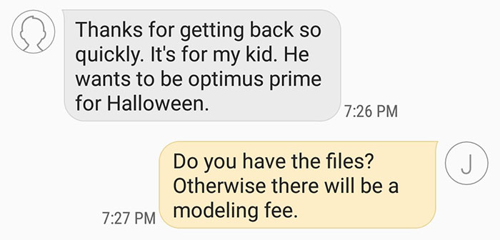 Asshole Client Bullies This Artist To Make A Halloween Costume For His Son Without Paying For His Time