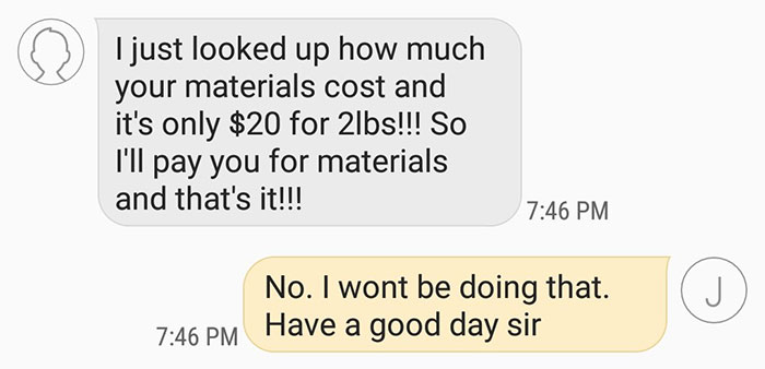 Asshole Client Bullies This Artist To Make A Halloween Costume For His Son Without Paying For His Time