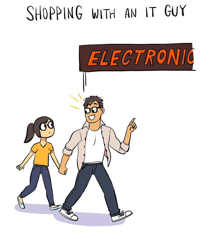 Artist Illustrates Her Relationship With 'IT Guy' In 13 Adorable Comics