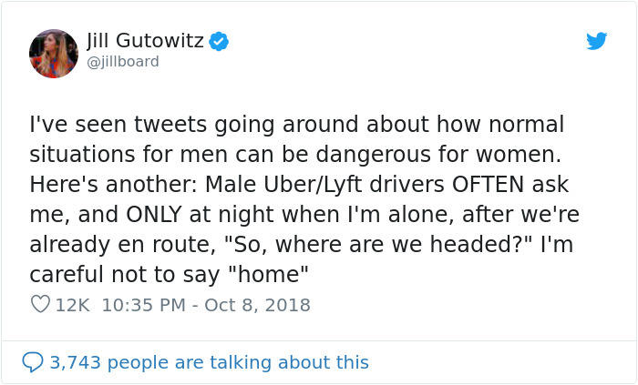Woman Says That Situations Normal For Men Can Be Dangerous For Women, Sparks A Debate Woman Says That Situations Normal For Men Can Be Dangerous For Women, Sparks A Debate