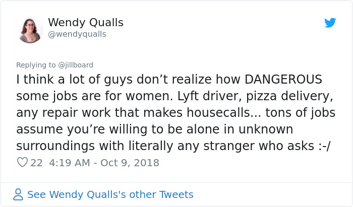 Woman Says That Situations Normal For Men Can Be Dangerous For Women, Sparks A Debate Woman Says That Situations Normal For Men Can Be Dangerous For Women, Sparks A Debate