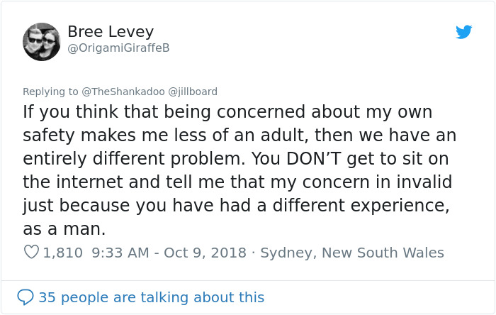 Woman Says That Situations Normal For Men Can Be Dangerous For Women, Sparks A Debate Woman Says That Situations Normal For Men Can Be Dangerous For Women, Sparks A Debate