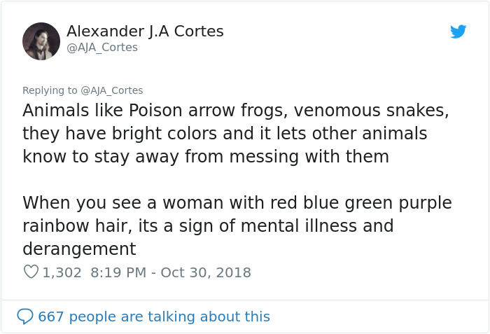 This Woman Had The Best Comeback Ever To A Man Who Said To Stay Away From Women With Dyed Hair