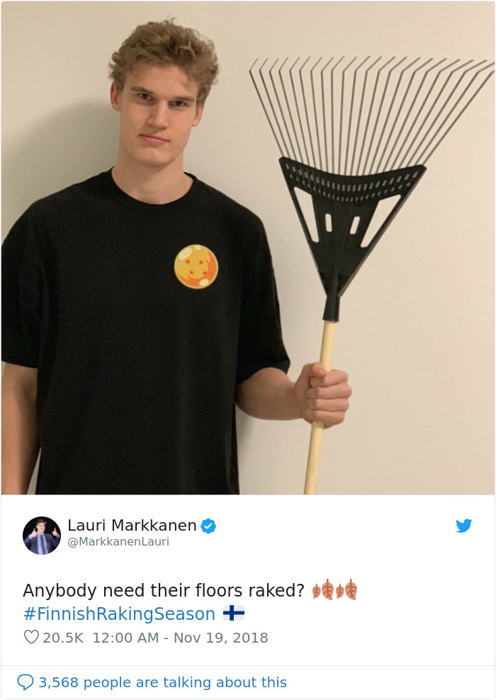 Finns-Troll-Trump-Raking-Leaves-Wildfire-Prevention